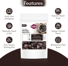 Rulop Soft Dried Prunes - Pitted Prunes 1kg - Natural Dried Prunes - Whole Fruit, Ideal for a Healthy Snack - No Added Sugar - No Preservatives - GMO Free - 100% Natural Dried Fruit