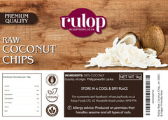 Rulop Raw Coconut Chips 1kg, Unsweetned 100% Coconut Flakes, Natural Dried Flake
