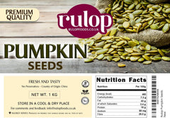 Rulop Pumpkin seeds 1kg, Gluten Free and Vegan Approved Raw Pumpkin Seed Kernels