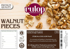 Rulop Californian Walnut Pieces - 1kg - Use for Desserts, Baking, Breakfast, Coo