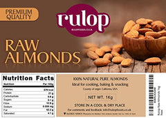 Rulop Raw Almonds 1kg, Premium Vegan Almonds Packed in a Resealable Pouch