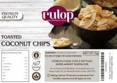 Rulop Toasted Coconut Chips 1kg, Natural Dried Toasted Coconut Flakes, Non GMO &