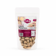 Rulop Roasted Salted Pistachio – 160g – Premium Roast, Salted to Perfection – Crunchy Snack – Vegetarian & Kosher – Resealable Pouches