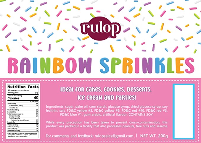 Rainbow sprinkles - Up to 1kg